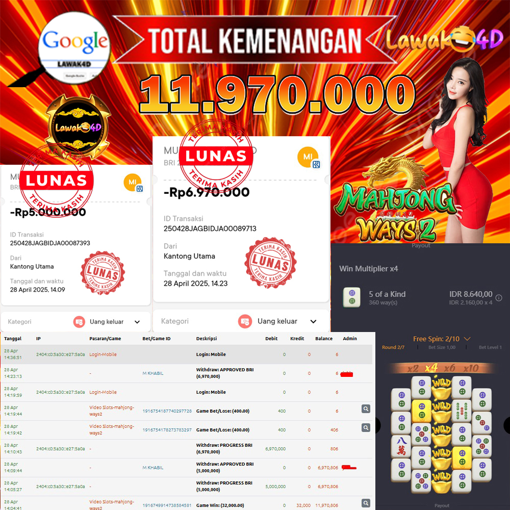 🎉 Selamat untuk Member Setia LAWAK4D! Kemenangan Anda telah berhasil diproses dengan cepat & aman.