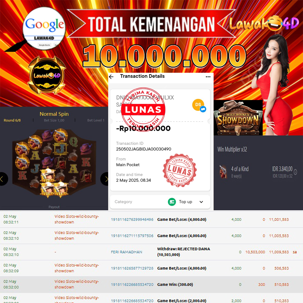 🎉 Selamat untuk Member Setia LAWAK4D! Kemenangan Anda telah berhasil diproses dengan cepat & aman.