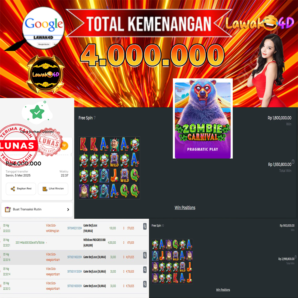 🎉 Selamat untuk Member Setia LAWAK4D! Kemenangan Anda telah berhasil diproses dengan cepat & aman.