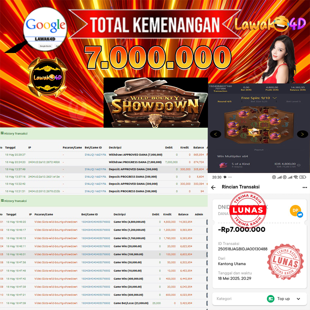 🎉 Selamat untuk Member Setia LAWAK4D! Kemenangan Anda telah berhasil diproses dengan cepat & aman.