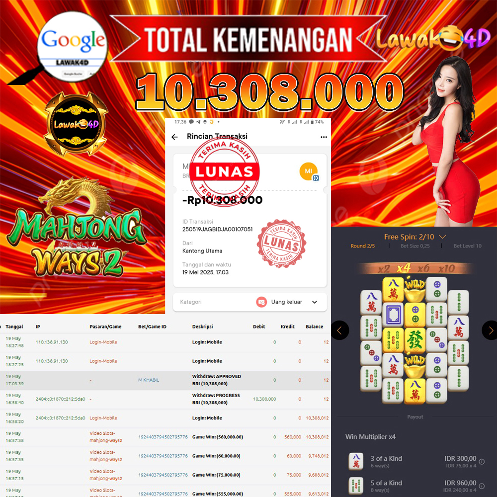 🎉 Selamat untuk Member Setia LAWAK4D! Kemenangan Anda telah berhasil diproses dengan cepat & aman.