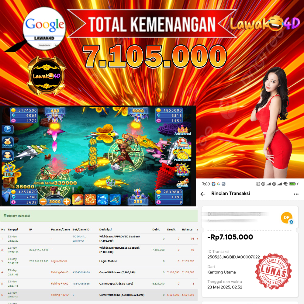 🎉 Selamat untuk Member Setia LAWAK4D! Kemenangan Anda telah berhasil diproses dengan cepat & aman.