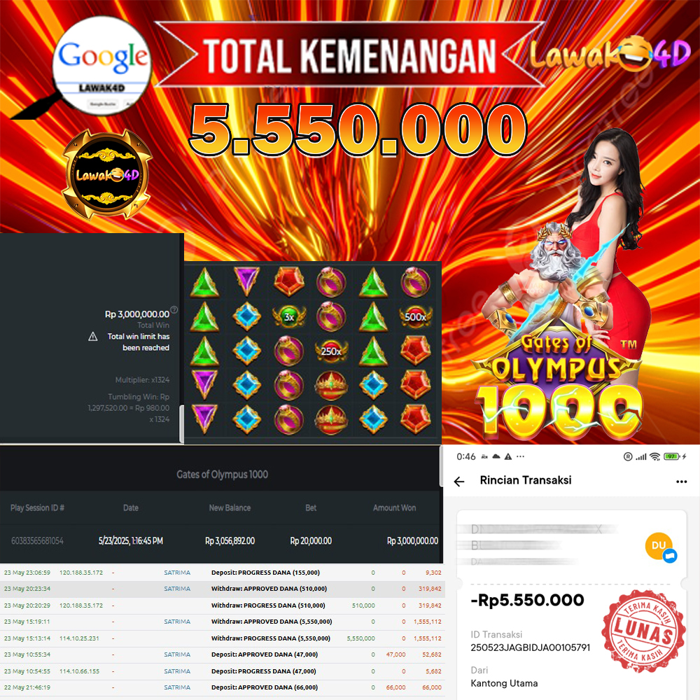 🎉 Selamat untuk Member Setia LAWAK4D! Kemenangan Anda telah berhasil diproses dengan cepat & aman.