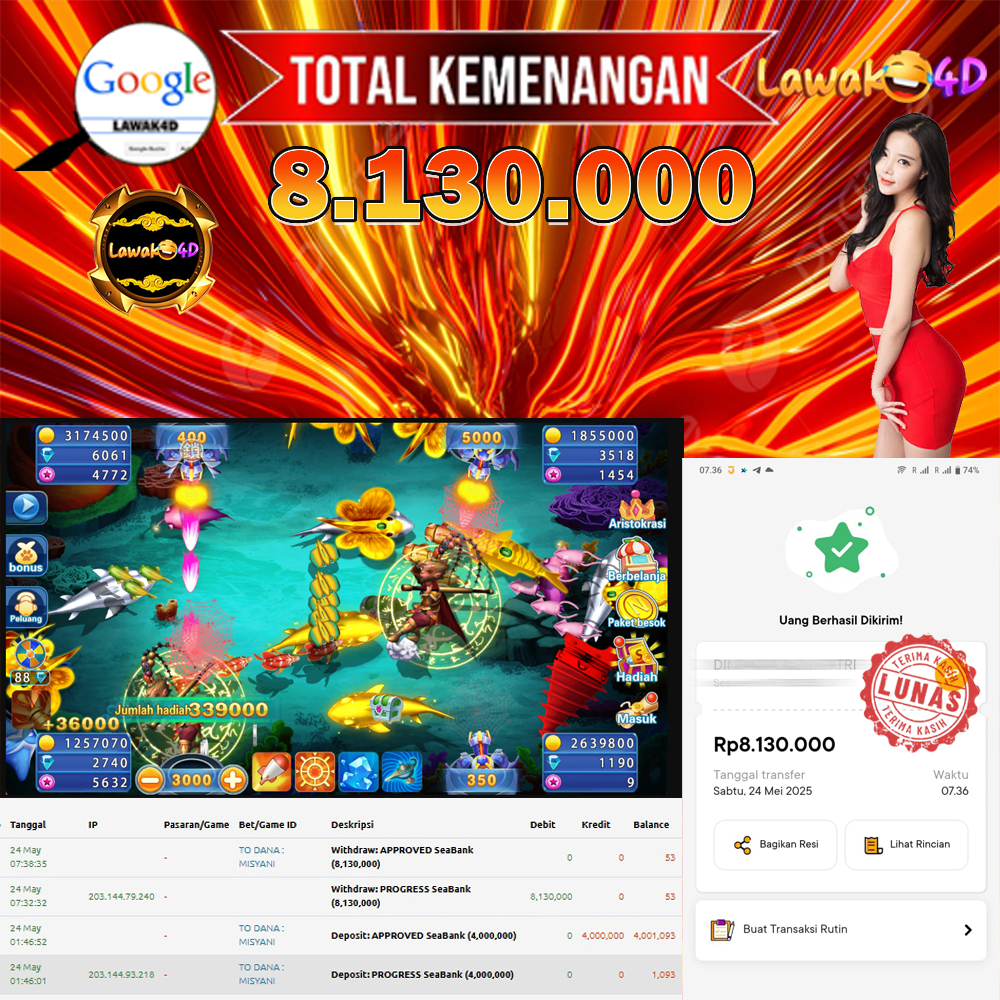 🎉 Selamat untuk Member Setia LAWAK4D! Kemenangan Anda telah berhasil diproses dengan cepat & aman.