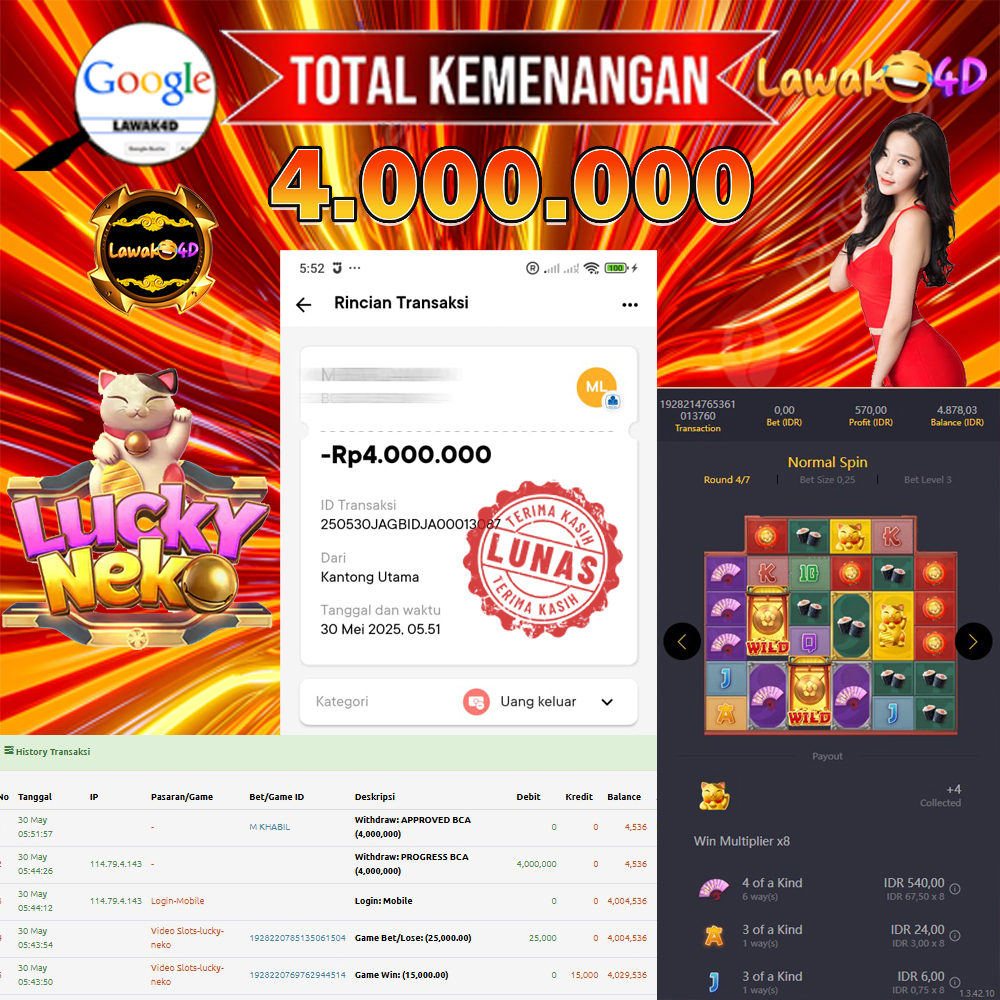 🎉 Selamat untuk Member Setia LAWAK4D! Kemenangan Anda telah berhasil diproses dengan cepat & aman.