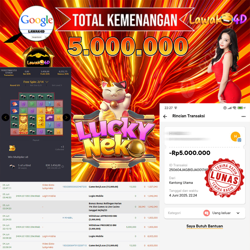 🎉 Selamat untuk Member Setia LAWAK4D! Kemenangan Anda telah berhasil diproses dengan cepat & aman.