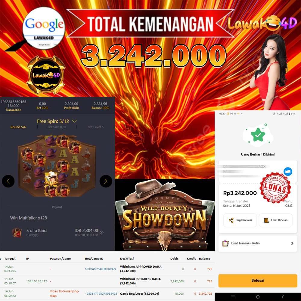 🎉 Selamat untuk Member Setia LAWAK4D! Kemenangan Anda telah berhasil diproses dengan cepat & aman.