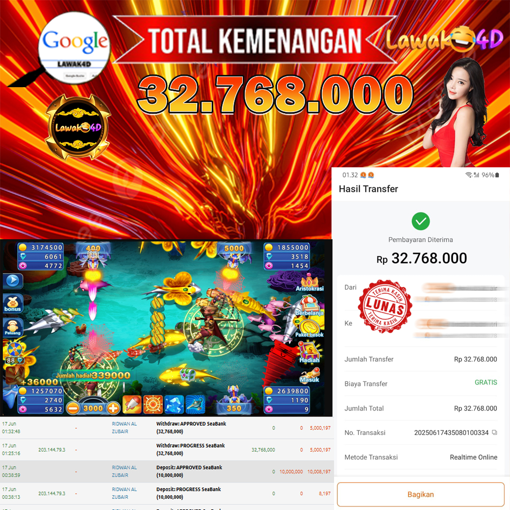 🎉 Selamat untuk Member Setia LAWAK4D! Kemenangan Anda telah berhasil diproses dengan cepat & aman.