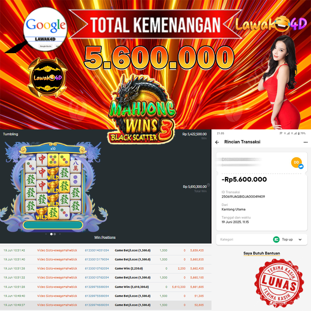 🎉 Selamat untuk Member Setia LAWAK4D! Kemenangan Anda telah berhasil diproses dengan cepat & aman.