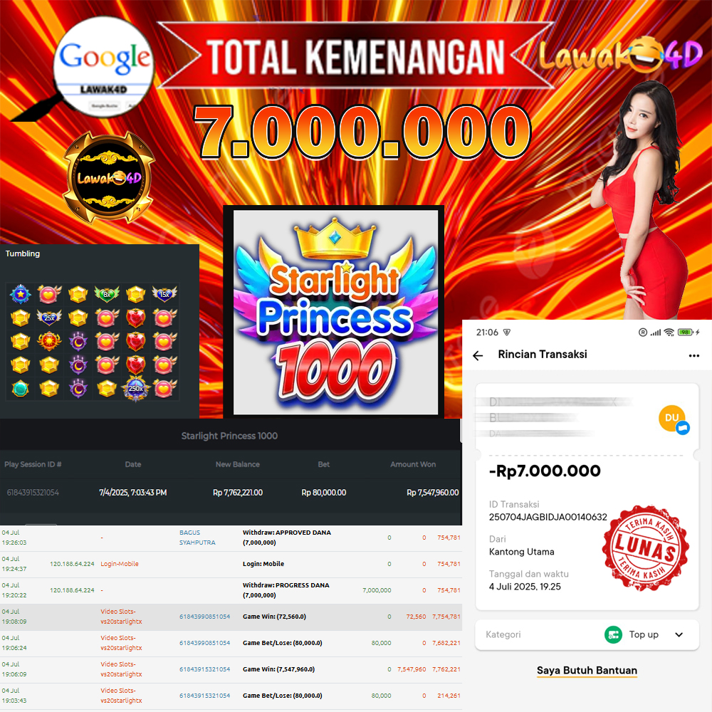 🎉 Selamat untuk Member Setia LAWAK4D! Kemenangan Anda telah berhasil diproses dengan cepat & aman.