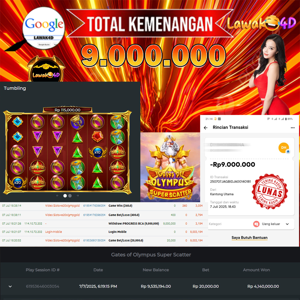 🎉 Selamat untuk Member Setia LAWAK4D! Kemenangan Anda telah berhasil diproses dengan cepat & aman.