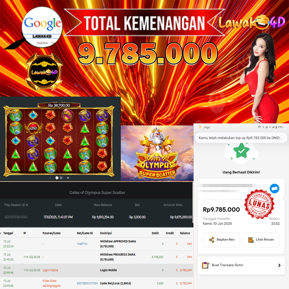🎉 Selamat untuk Member Setia LAWAK4D! Kemenangan Anda telah berhasil diproses dengan cepat & aman.