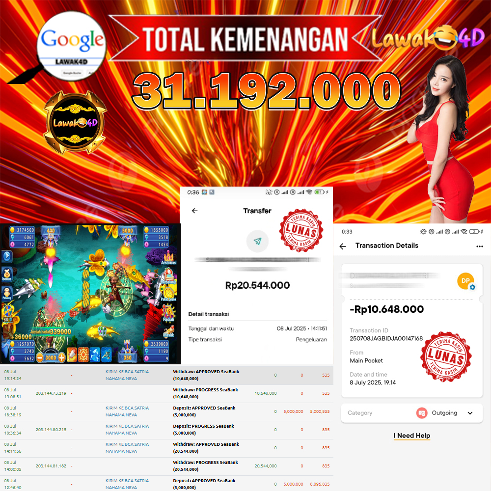 🎉 Selamat untuk Member Setia LAWAK4D! Kemenangan Anda telah berhasil diproses dengan cepat & aman.