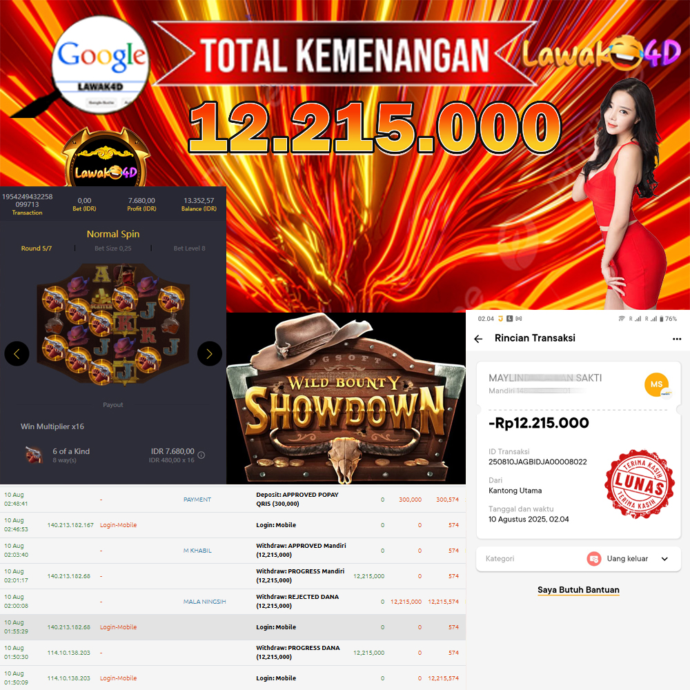🎉 Selamat untuk Member Setia LAWAK4D! Kemenangan Anda telah berhasil diproses dengan cepat & aman.