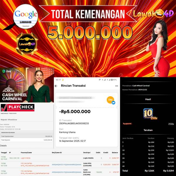 🎉 Selamat untuk Member Setia LAWAK4D! Kemenangan Anda telah berhasil diproses dengan cepat & aman.