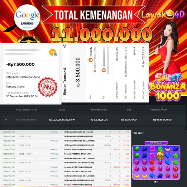 🎉 Selamat untuk Member Setia LAWAK4D! Kemenangan Anda telah berhasil diproses dengan cepat & aman.