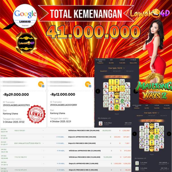 🎉 Selamat untuk Member Setia LAWAK4D! Kemenangan Anda telah berhasil diproses dengan cepat & aman.