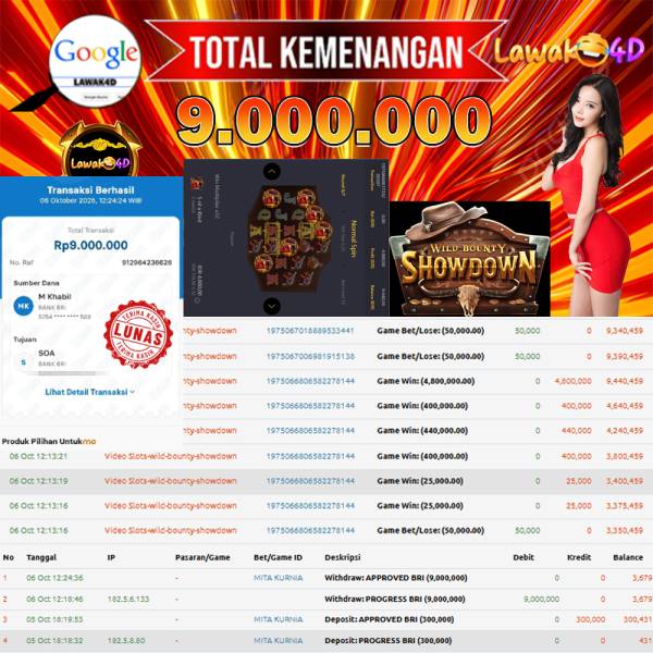 🎉 Selamat untuk Member Setia LAWAK4D! Kemenangan Anda telah berhasil diproses dengan cepat & aman.