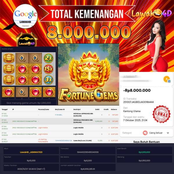 🎉 Selamat untuk Member Setia LAWAK4D! Kemenangan Anda telah berhasil diproses dengan cepat & aman.