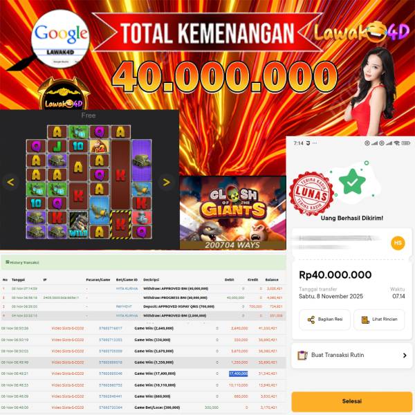 🎉 Selamat untuk Member Setia LAWAK4D! Kemenangan Anda telah berhasil diproses dengan cepat & aman.