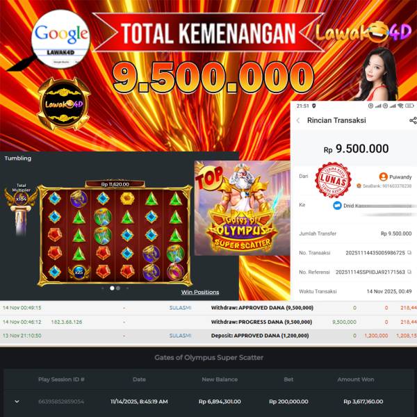 🎉 Selamat untuk Member Setia LAWAK4D! Kemenangan Anda telah berhasil diproses dengan cepat & aman.