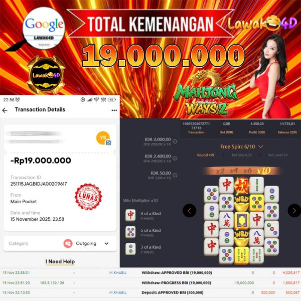 🎉 Selamat untuk Member Setia LAWAK4D! Kemenangan Anda telah berhasil diproses dengan cepat & aman.