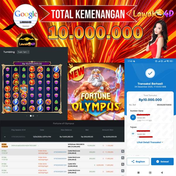 🎉 Selamat untuk Member Setia LAWAK4D! Kemenangan Anda telah berhasil diproses dengan cepat & aman.